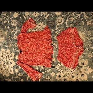 Anthropologie Orange Pajama Set